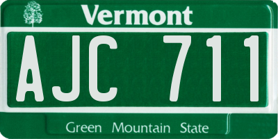 VT license plate AJC711