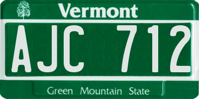 VT license plate AJC712