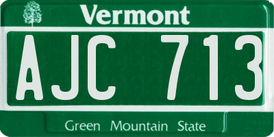 VT license plate AJC713