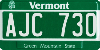 VT license plate AJC730
