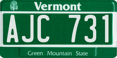 VT license plate AJC731