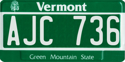 VT license plate AJC736