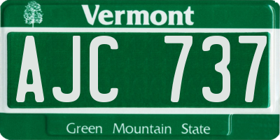 VT license plate AJC737