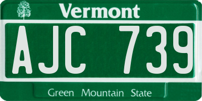 VT license plate AJC739