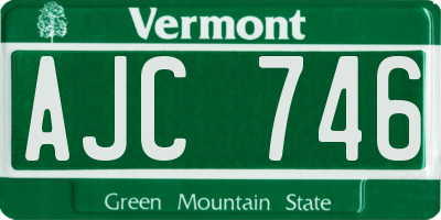 VT license plate AJC746