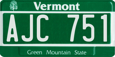 VT license plate AJC751
