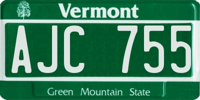 VT license plate AJC755