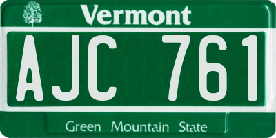 VT license plate AJC761