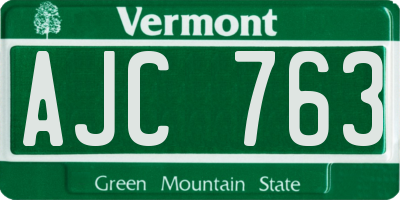 VT license plate AJC763