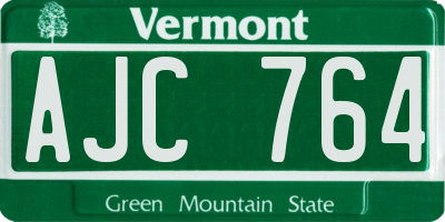 VT license plate AJC764