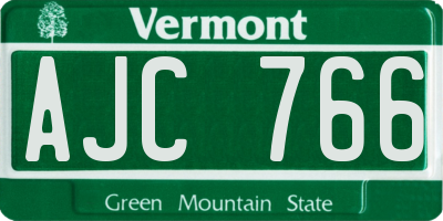 VT license plate AJC766