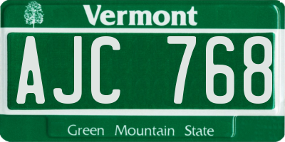 VT license plate AJC768