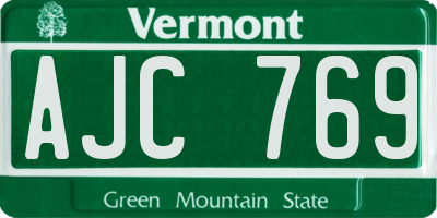 VT license plate AJC769