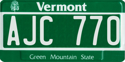 VT license plate AJC770