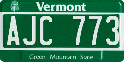 VT license plate AJC773