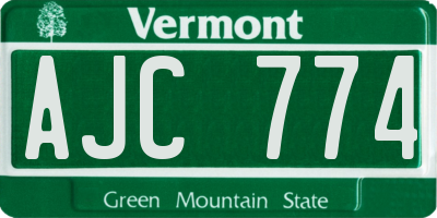 VT license plate AJC774
