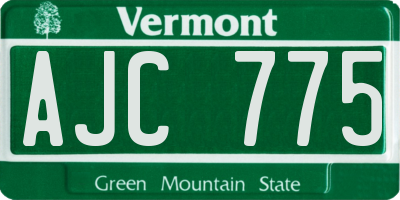 VT license plate AJC775