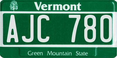 VT license plate AJC780