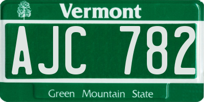 VT license plate AJC782