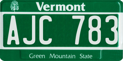 VT license plate AJC783