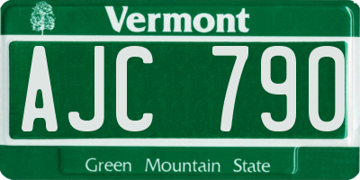 VT license plate AJC790