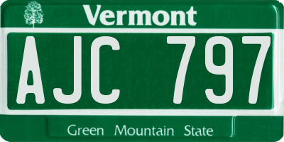 VT license plate AJC797