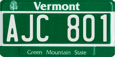 VT license plate AJC801