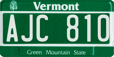 VT license plate AJC810