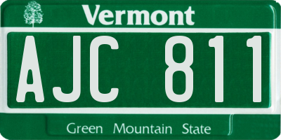 VT license plate AJC811