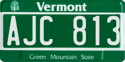 VT license plate AJC813