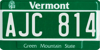 VT license plate AJC814