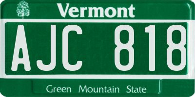 VT license plate AJC818