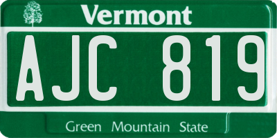 VT license plate AJC819