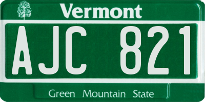 VT license plate AJC821
