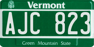 VT license plate AJC823
