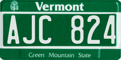 VT license plate AJC824