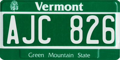 VT license plate AJC826