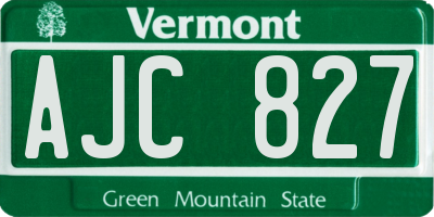 VT license plate AJC827