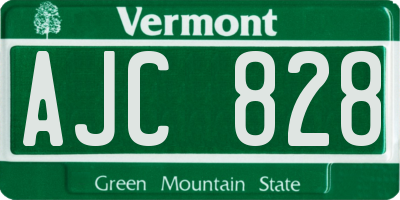 VT license plate AJC828