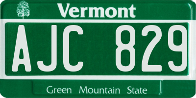 VT license plate AJC829
