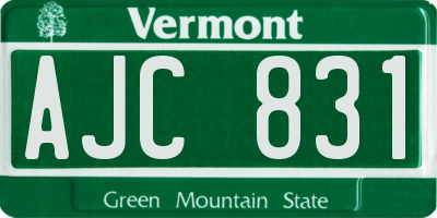 VT license plate AJC831