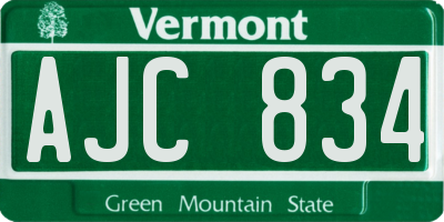 VT license plate AJC834