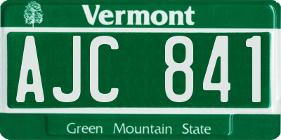 VT license plate AJC841