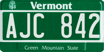 VT license plate AJC842
