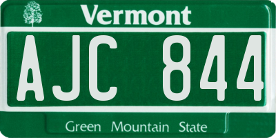 VT license plate AJC844