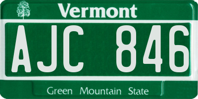 VT license plate AJC846