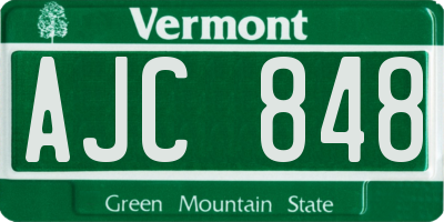 VT license plate AJC848