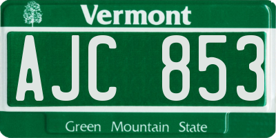 VT license plate AJC853