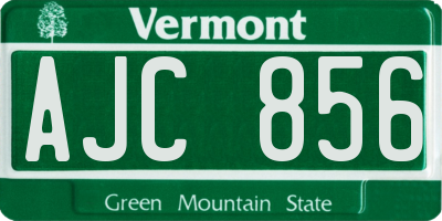 VT license plate AJC856