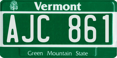 VT license plate AJC861
